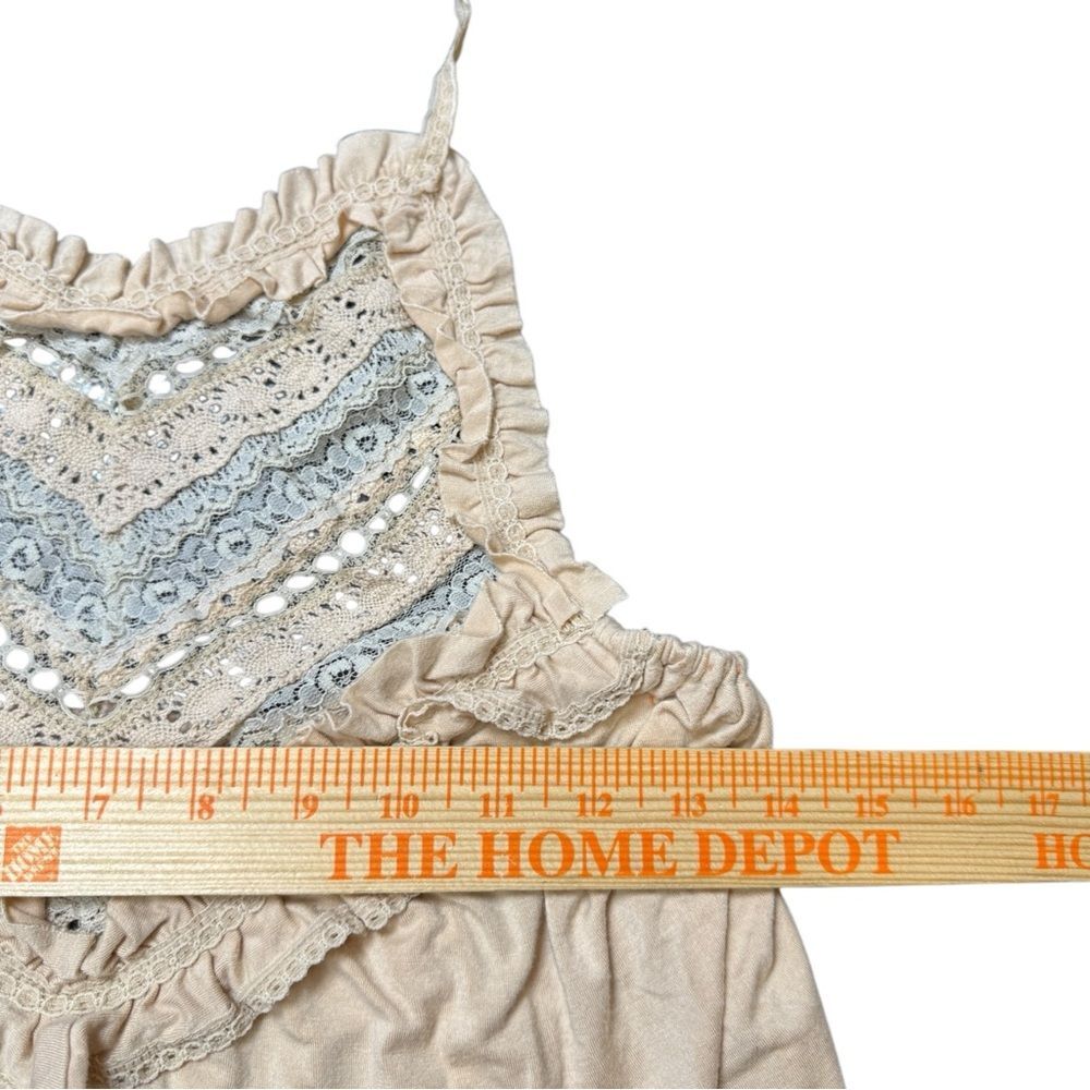 Y2K Arden B Nude Lace Ruffle Halter Top Size Medium - Picture 5 of 7
